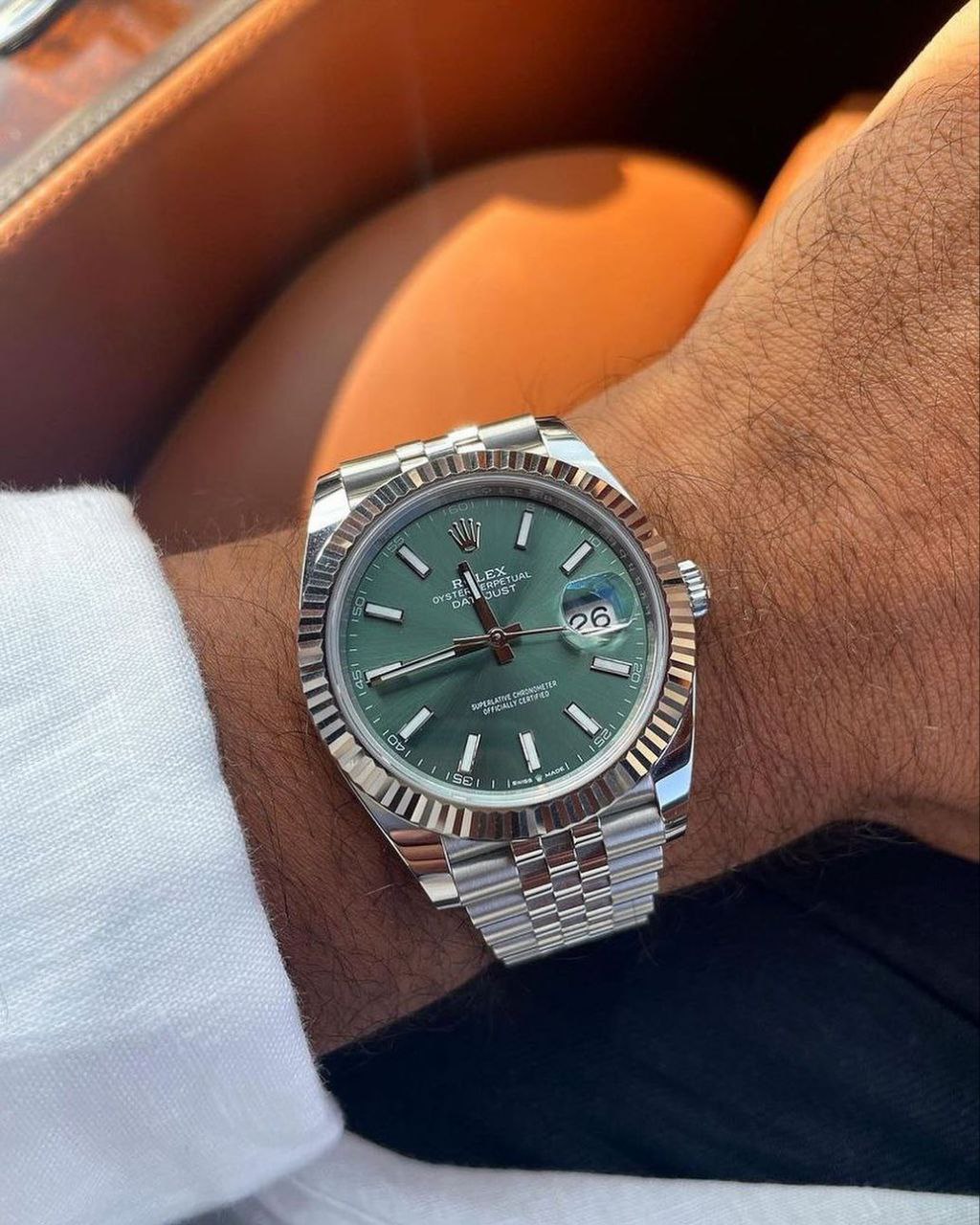 A. Silver Chain Green Face (D-Date