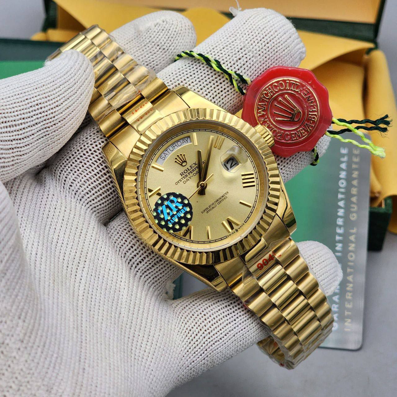 A. Yellow Gold Chain with Gold Face