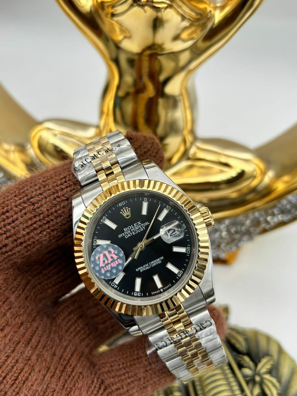 B. Silver and Gold Black Face​